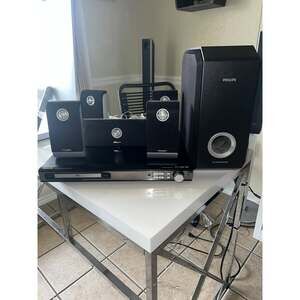 Philips HTS3400 DVD 5.1 Ch Home Theater System Receiver W/ All Speakers/Sub